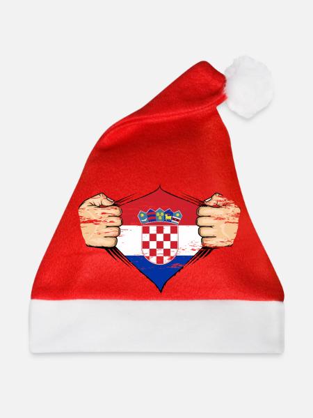Kroatien Flagge Design used - Weihnachtsmütze - Rot