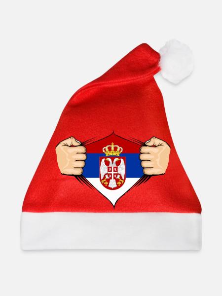 Serbien Flagge Design - Weihnachtsmütze - Rot