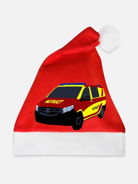 notarzt RTW Rettungsdienst Krankenwagen Einsatz - Weihnachtsmütze - Rot
