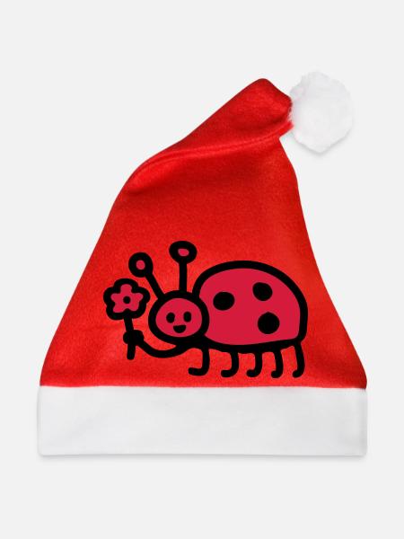 Marienkäfer - Blume - Weihnachtsmütze - Rot