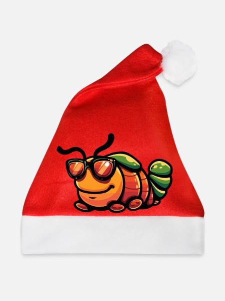 Wurm Comic Cool - Weihnachtsmütze - Rot