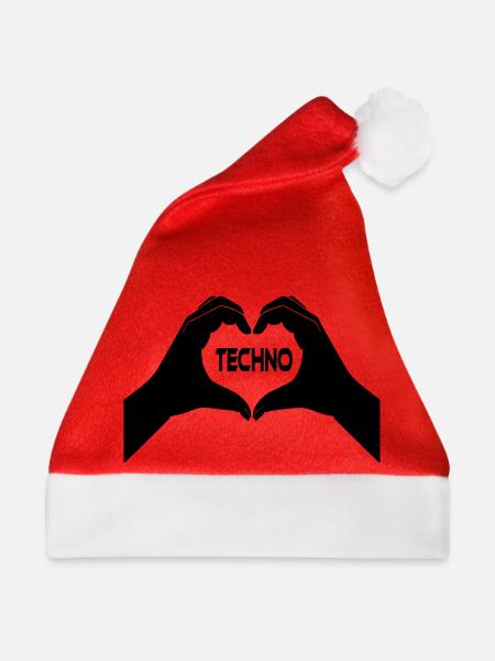 I Love Techno - Weihnachtsmütze - Rot