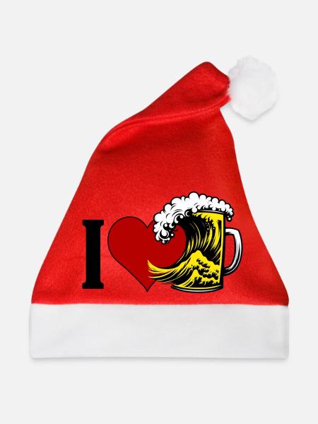 I Love Beer - Weihnachtsmütze - Rot