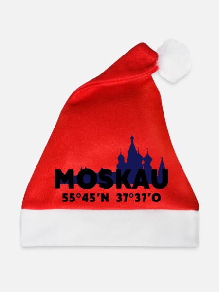 Moskau - Weihnachtsmütze - Rot - Vorne