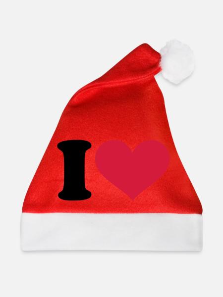I - Heart - Weihnachtsmütze - Rot