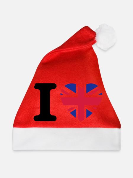 I love UK - Weihnachtsmütze - Rot