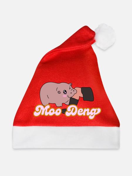 Moo Deng - Weihnachtsmütze - Rot