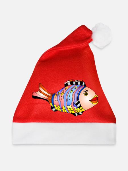 Fisch - Weihnachtsmütze - Rot