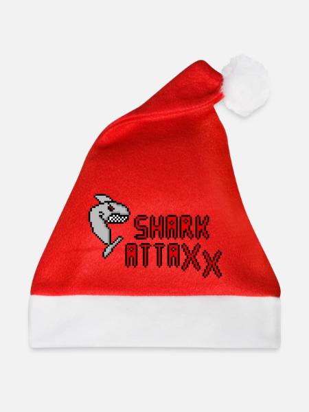 Pixel Shark - Weihnachtsmütze - Rot