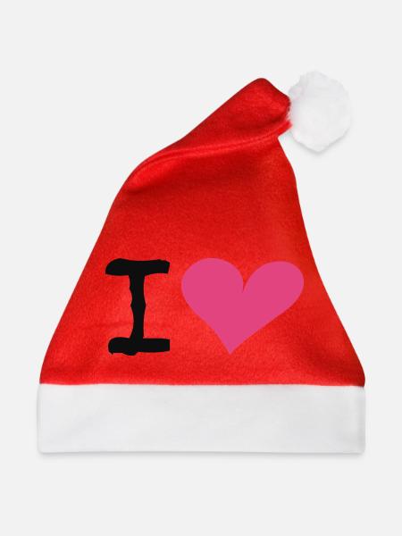 I Heart - Weihnachtsmütze - Rot
