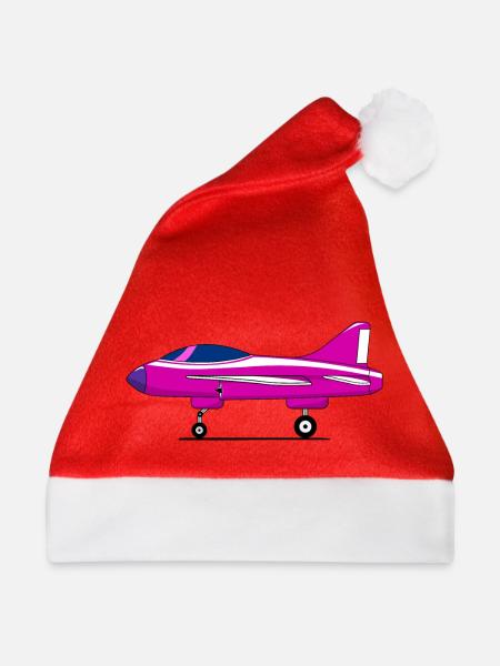 Flugzeug Fahrwerk Pink - Weihnachtsmütze - Rot