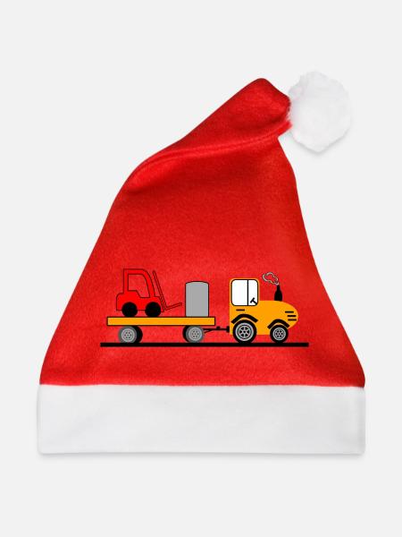 Traktor - Weihnachtsmütze - Rot