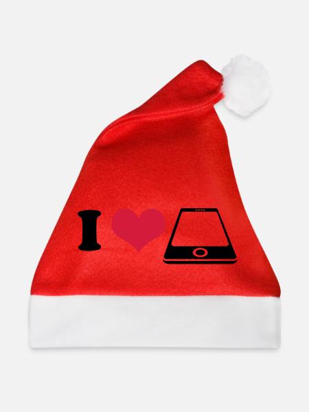 I love Smartphone - Weihnachtsmütze - Rot - Vorne