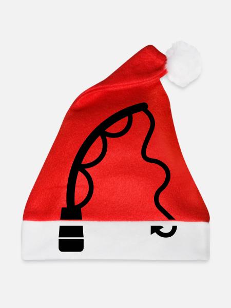 Angelrute angeln icon - Weihnachtsmütze - Rot