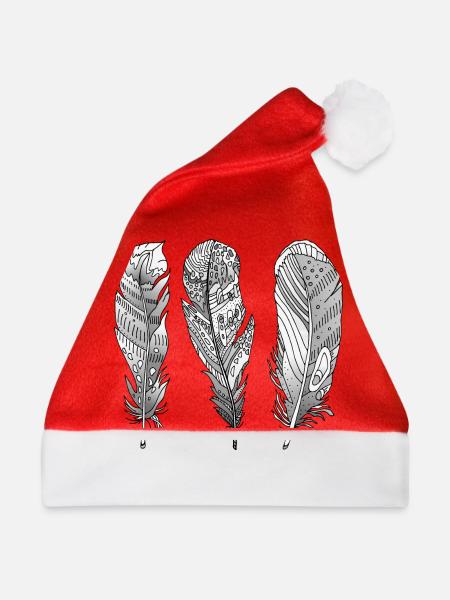 Feder - Weihnachtsmütze - Rot