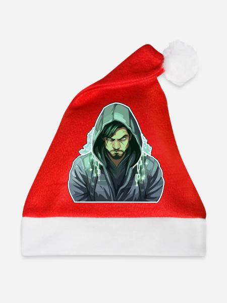 Ethical Hacker - Illustration - Weihnachtsmütze - Rot
