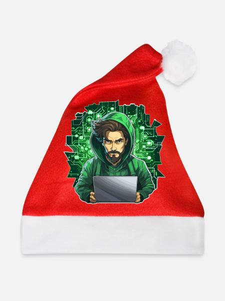 Ethical Hacker - Illustration - Weihnachtsmütze - Rot