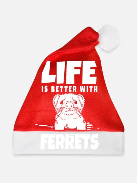 Frettchen Sprüche - Weihnachtsmütze - Rot