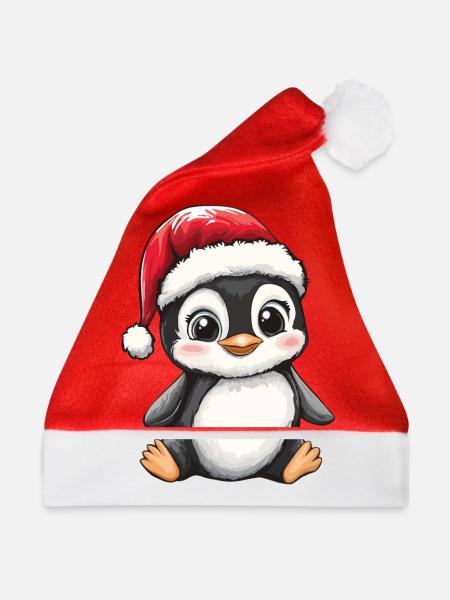 Pinguin Weihnachten Süß Niedlich Weihnachtlich - Weihnachtsmütze - Rot