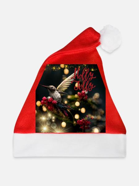 Holly Jolly – Weihnachtskolibri - Weihnachtsmütze - Rot