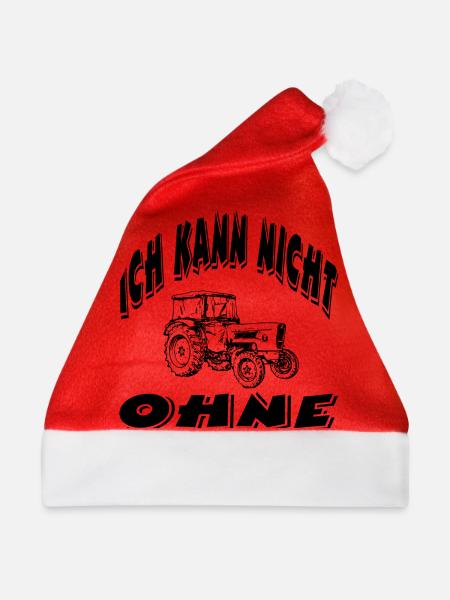 Traktor - Weihnachtsmütze - Rot