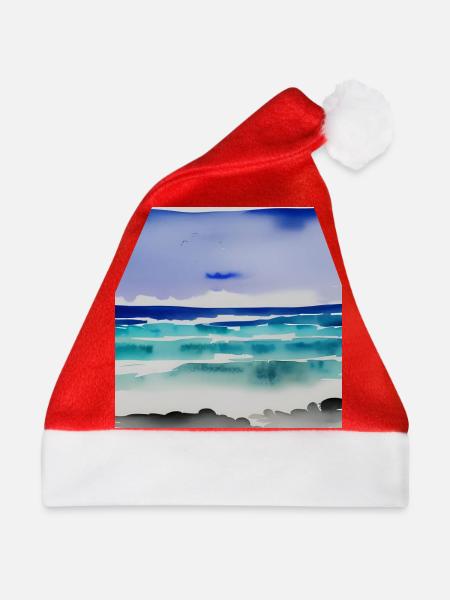 Meerwasserfarben - Weihnachtsmütze - Rot