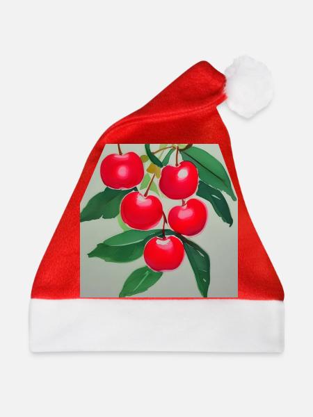 Winterliche Kirschkunst - Weihnachtsmütze - Rot