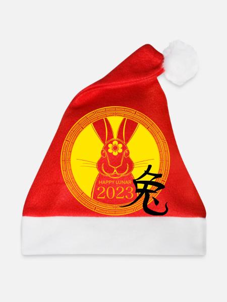 Chinese New Year 2023 lunar new year Rabbit - Weihnachtsmütze - Rot - Vorne