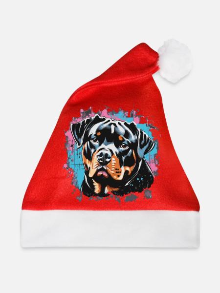 Rottweiler Graffiti Look - Weihnachtsmütze - Rot