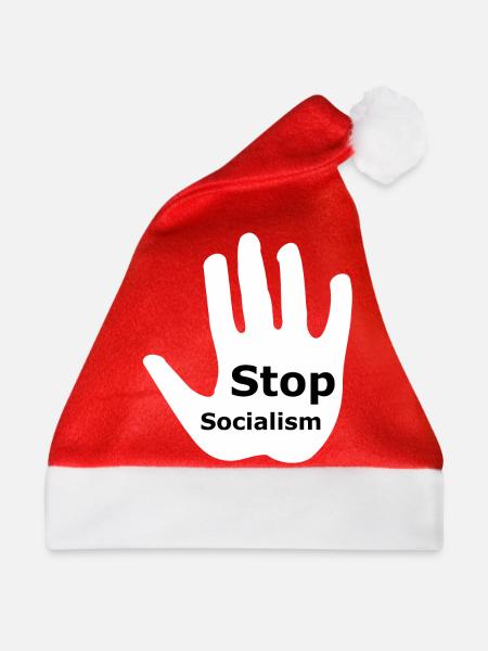 Stoppt den Sozialismus - Weihnachtsmütze - Rot - Vorne