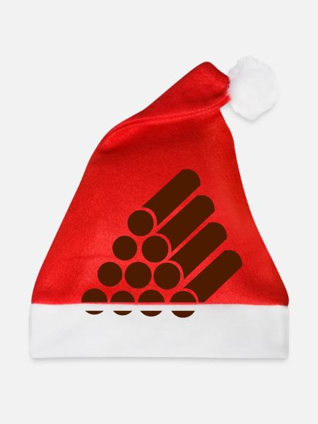 Stapel Holz - Weihnachtsmütze - Rot