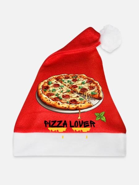Pizzalover, pizza love, pizza - Weihnachtsmütze - Rot