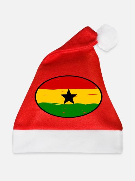 Ghana Aufkleber - Weihnachtsmütze - Rot