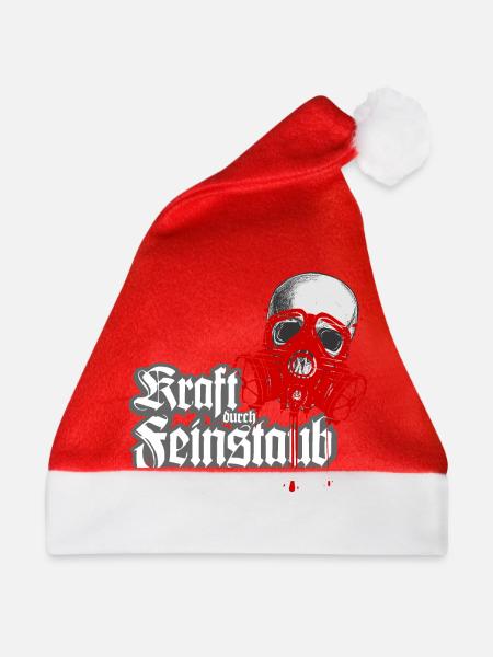 Kraft durch Feinstaub - Weihnachtsmütze - Rot - Vorne