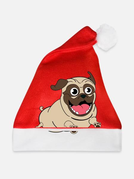 Nacho the Pug - Weihnachtsmütze - Rot