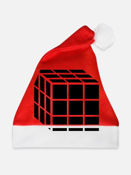 3x3 Block Würfel - Weihnachtsmütze - Rot
