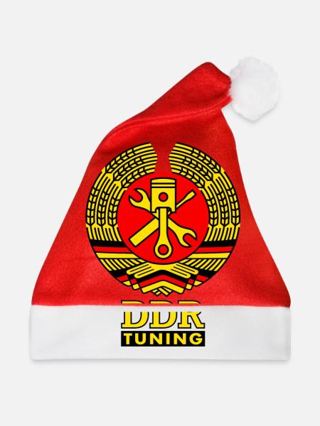 DDR Tuning Wappen 3c - Weihnachtsmütze - Rot - Vorne