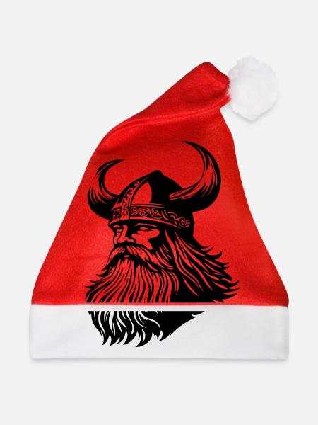 Wikinger Krieger Odin - Weihnachtsmütze - Rot