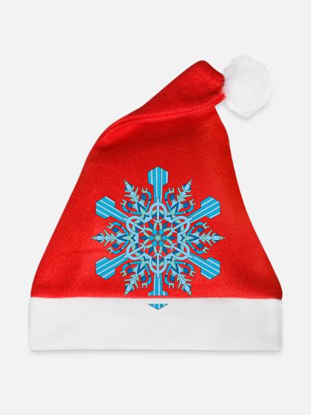 Schneeflocken Mandala - Weihnachtsmütze - Rot
