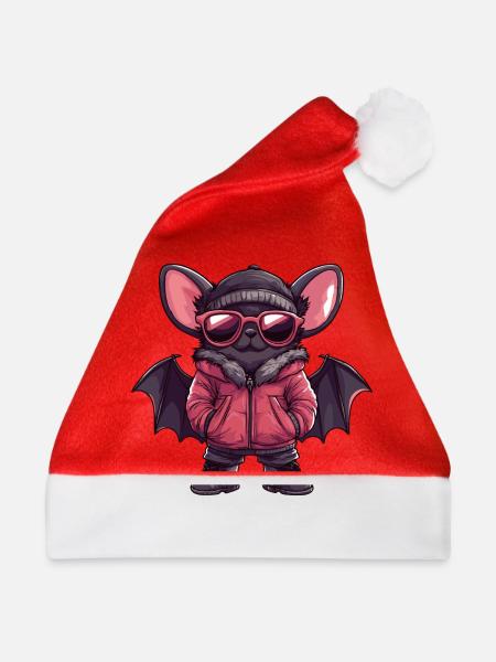 Fledermaus Winter - Weihnachtsmütze - Rot