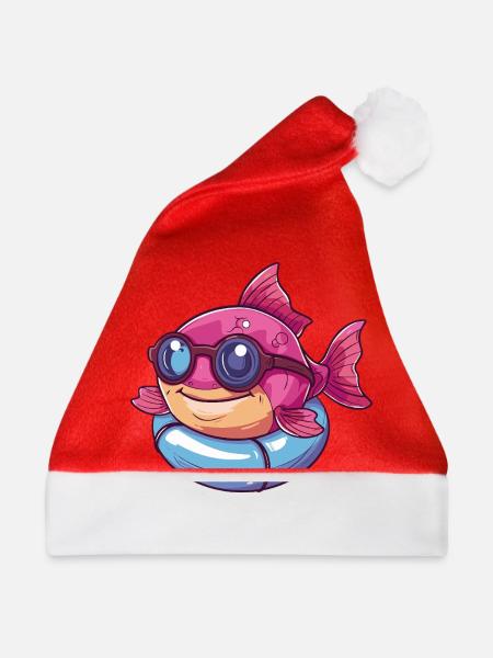 Piranha Fisch Comic Cool - Weihnachtsmütze - Rot