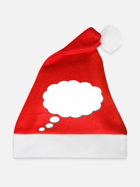 Gedankenwolke, Thinkbubble. So personalisieren Sie - Weihnachtsmütze - Rot - Vorne