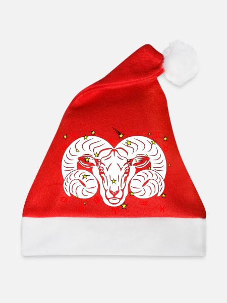 Widder-Farbe - Weihnachtsmütze - Rot