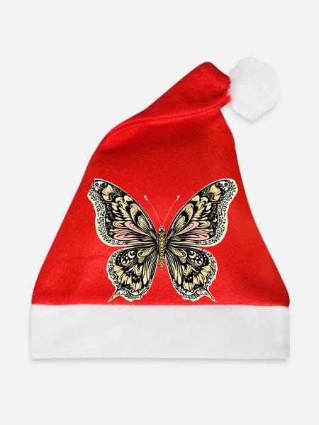 Boho Schmetterling - Weihnachtsmütze - Rot