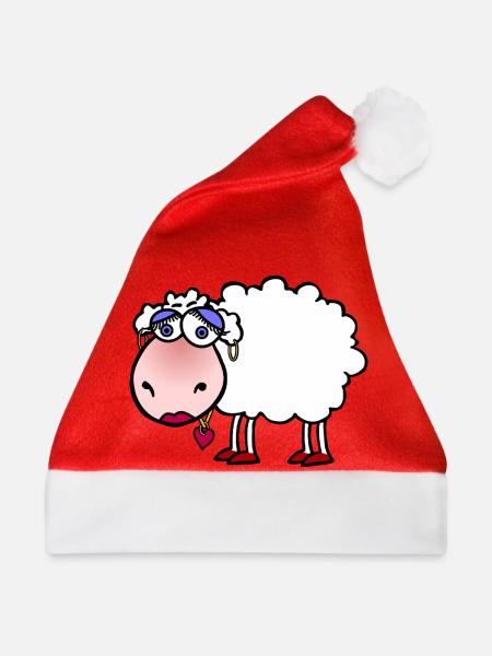 Kuschelschaf mit Herzanhänger - Weihnachtsmütze - Rot