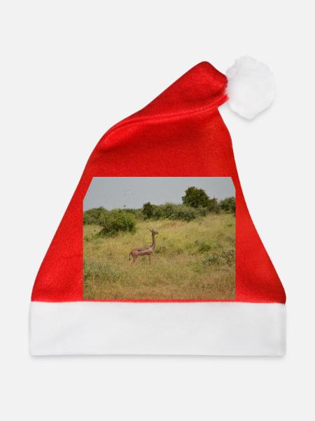 Hirsche im Steppengras - Weihnachtsmütze - Rot