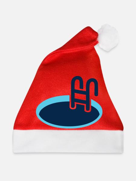 Eisbad Pool Schwimm Logo - Weihnachtsmütze - Rot