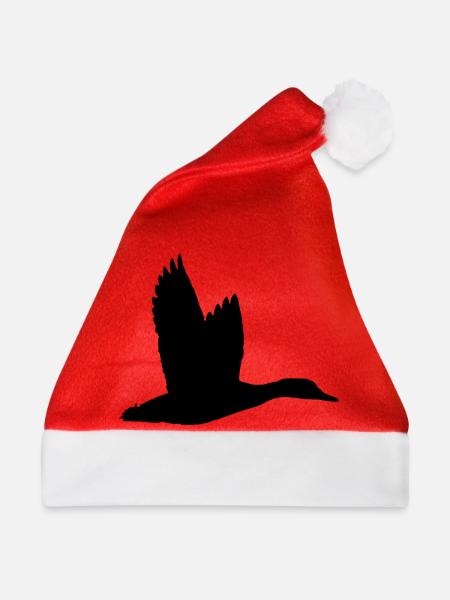 T-Shirt "Ente" mit Ihrem Text - Weihnachtsmütze - Rot