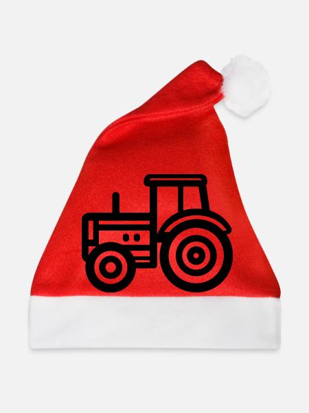 Traktor - Weihnachtsmütze - Rot
