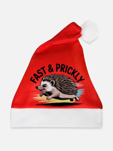 Bunter Sprint-Igel - Weihnachtsmütze - Rot